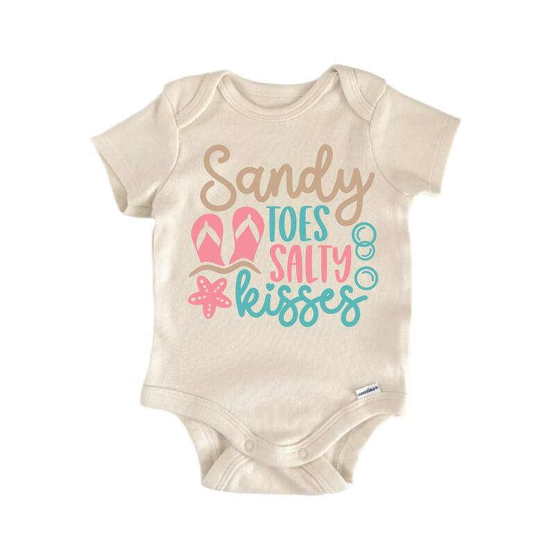 Sandy Toes Beach Summer - Baby Boy Girl Clothes Infant Bodysuit Funny Cute - Blue - 0-3M