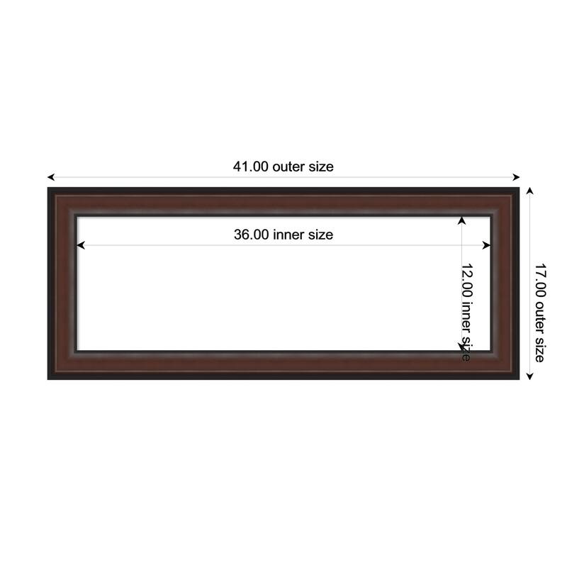 Amanti Art Harvard Walnut Framed Dry Erase Magnetic Board - 41 x 17 in