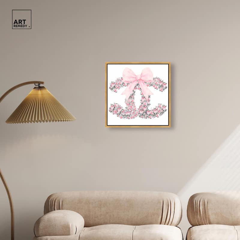 Makes Me Wonder Pink Bow Canvas by Art Remedy