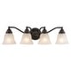 preview thumbnail 1 of 8, Standford 4-Light 26 in. W Oil Burnished Bronze Bathroom Vanity Lighting Fixture White Alabaster Glass Shade Dimmable Wall Mount 26-in W x 7-in H x 7-in D - Oil Burnished Bronze