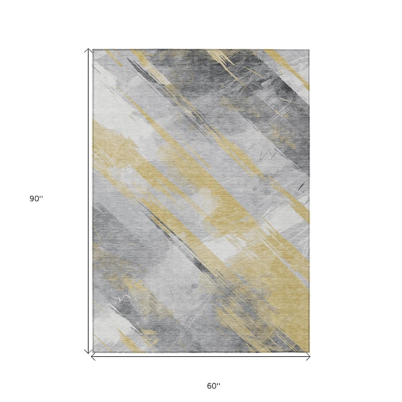 HomeRoots Striped Transitional Rectangle Outdoor Rug