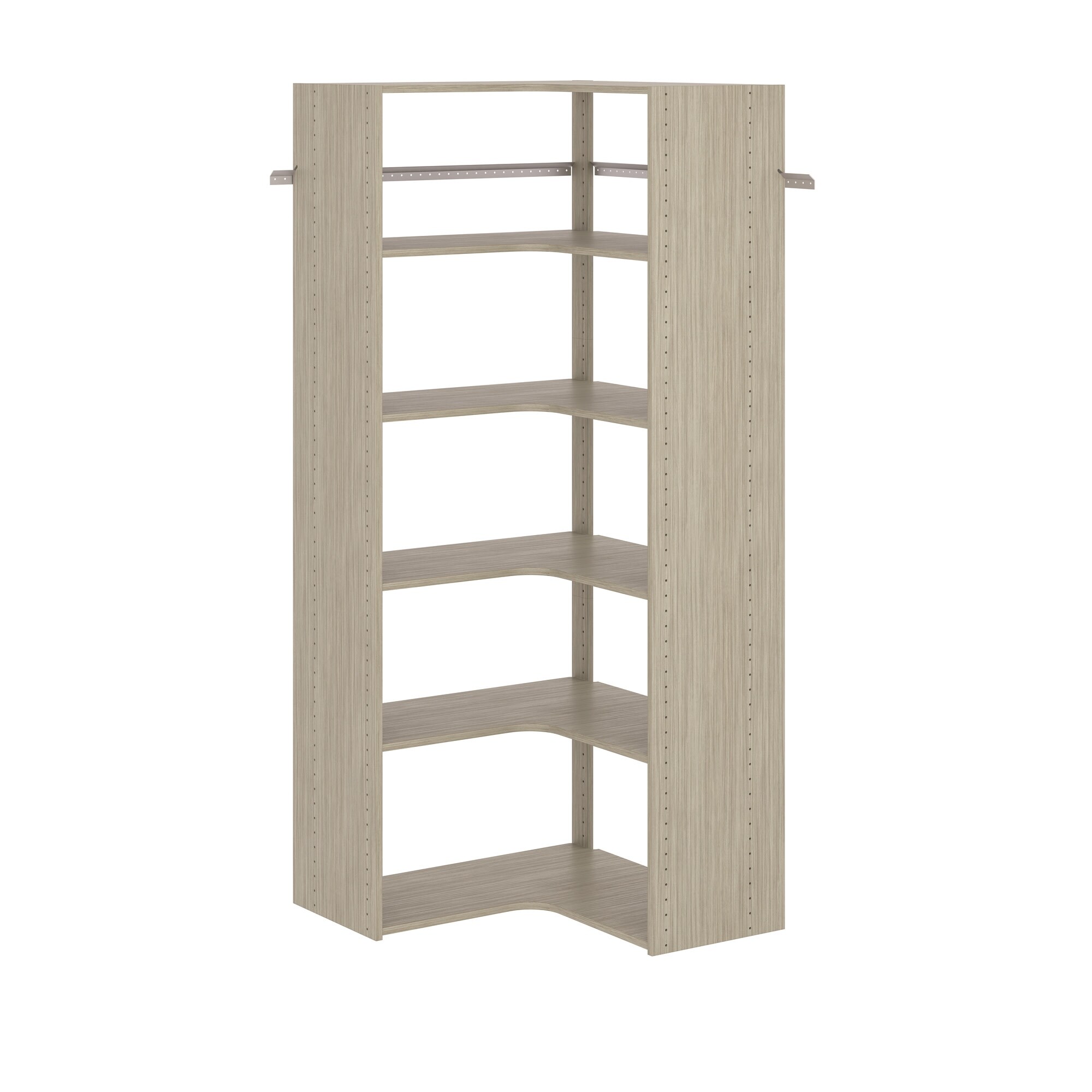 Shop Easy Track Ph42 30 1 2 Wide Corner Closet Organizer System Overstock 31038331