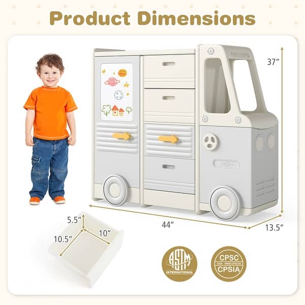 Gymax Kids Toy Storage Organizer w/4 Pull-out Drawers & Handles Large