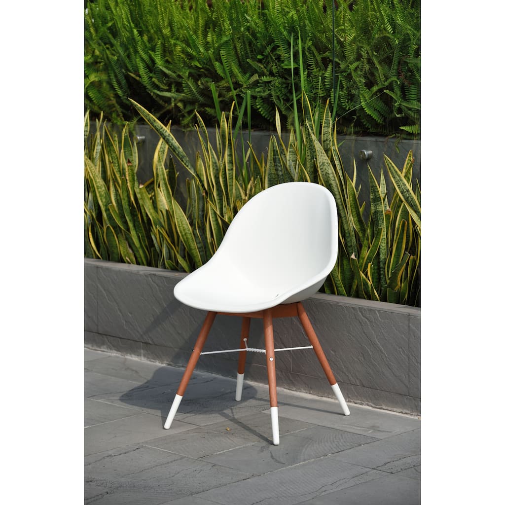 Amazonia Hawaii Patio Dining Chair Set, White (Set of 2 or 4)