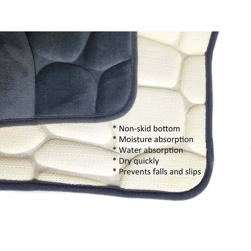Memory Foam Bath Mat Pebble Design 32x20