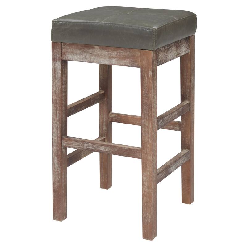 NPD Furniture Valencia Bonded Leather Backless Counter Stool - vintage gray
