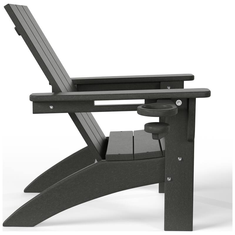 Shoreside Kids Outdoor Poly Adirondack Chair with Side Table 3-Piece Set