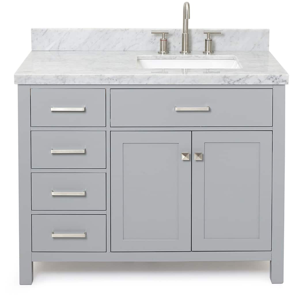 Ariel H043SRCWRVO Bristol 42" Thick Carrara Marble Vanity Top