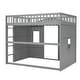 preview thumbnail 80 of 112, Solid Wood House Loft Bed with Window Design and Ladder, Twin/Full Size Playhouse Bed Loft Bed Frame with Guardrail for Kids