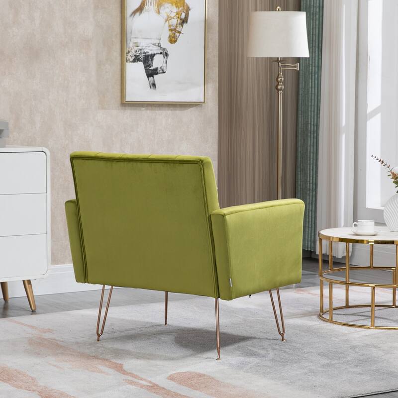 Modern Velvet Single Reading Chairs with Arm Set of 2