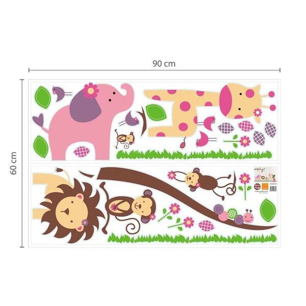 dimension image slide 0 of 2, Walplus Huge Animals Kids Wall Sticker Art Nursery Decoration Decal