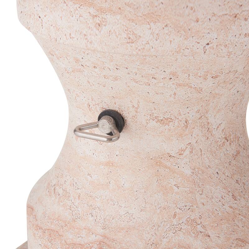 Christopher Knight Home - Modern Outdoor MGO Umbrella Side Table with Natural Travertine Effect