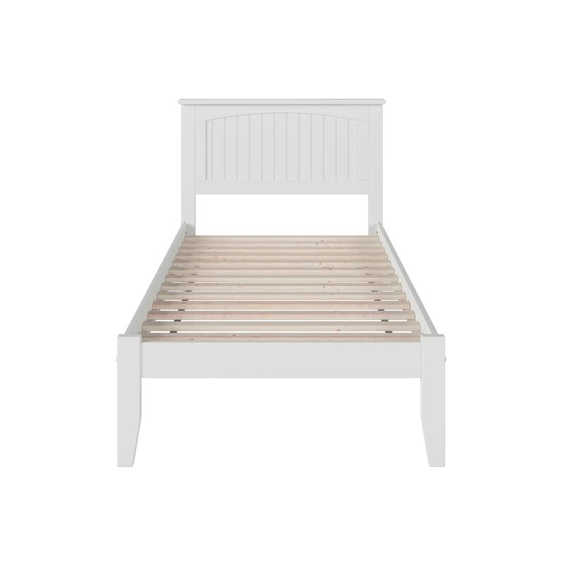 AFI Nantucket Twin Size Platform Bed with Charging Station in White