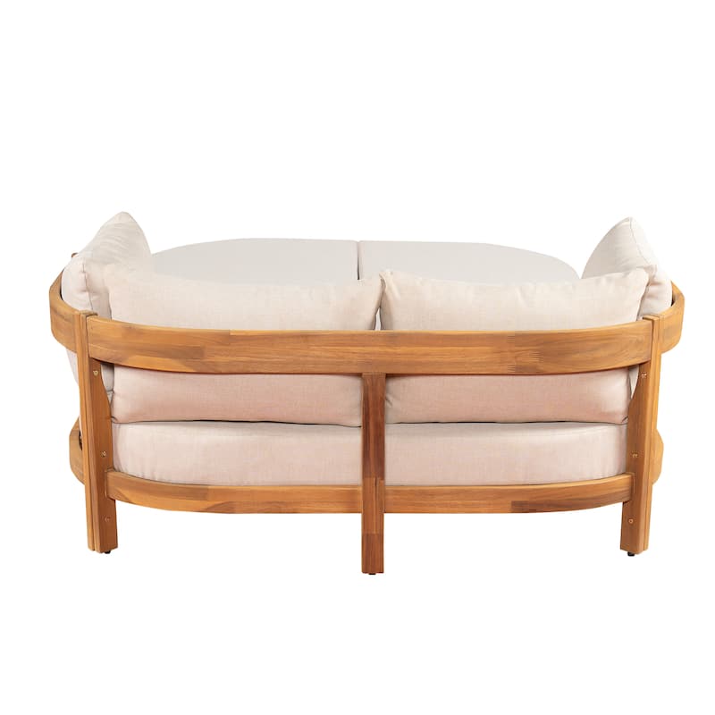 Scott Living Donovan Outdoor Acacia Wood Daybed with Cushion