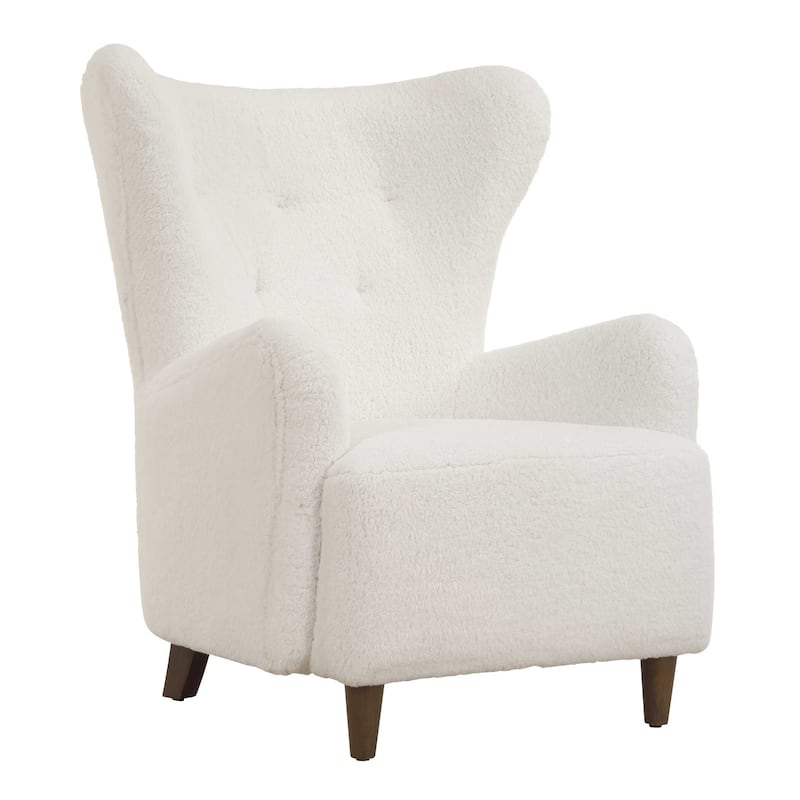 Uttermost Ingel White Wingback Armchair - 33.00" W x 39.50" H x 34.00" D