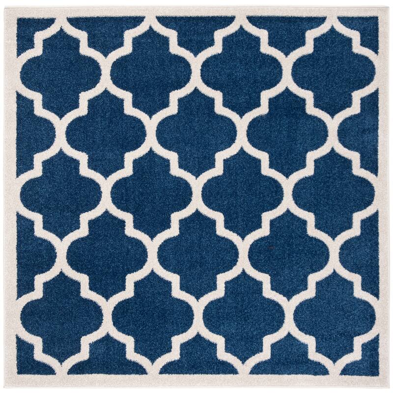 SAFAVIEH Amherst Machi Modern Rug - 5' Square - Navy/Beige