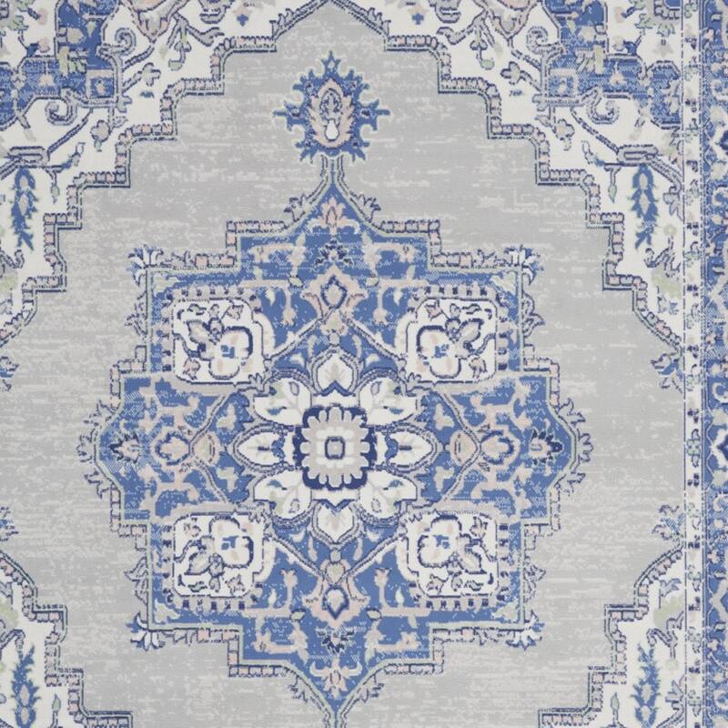 Power Loomed Distressed Floral Non Skid Stain Resistant Area Rug - 120' X '84' X '0.39