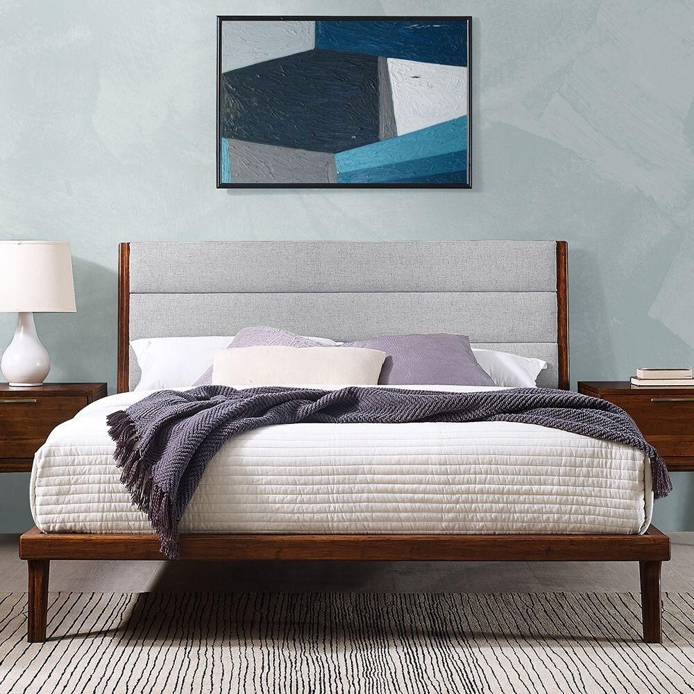 Greenington GM002E Mercury Upholstered Panel Eastern King Platform Bed,  Exotic - Bed Bath \u0026 Beyond - 20583722, image size:1000x1000