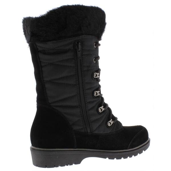 Shop Baretraps Womens Satin Wate Winter Boots Suede Faux Fur
