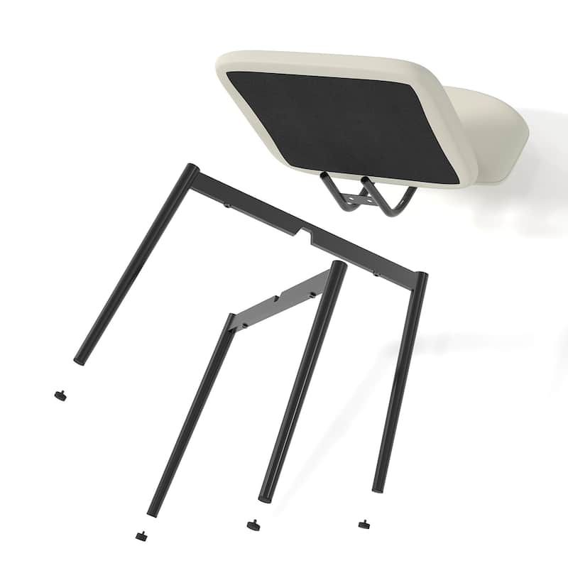 Javlergo Modern PU Leather Dining Chairs Set of 2 or 4 Upholstered Side Chairs Oval Back Compact Kitchen Chairs for Dining Room