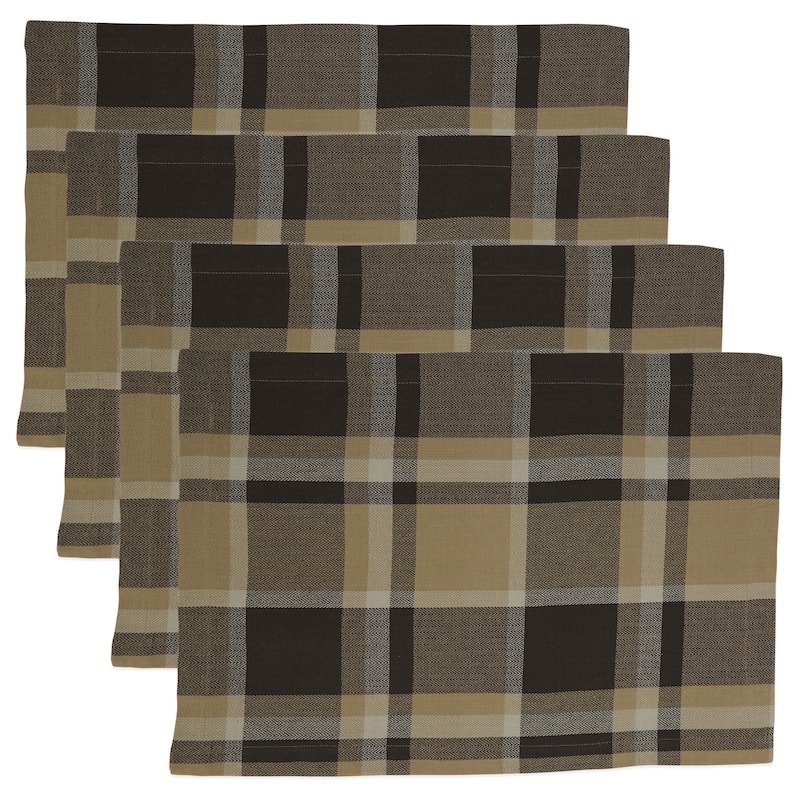 Cotton Placemats With Plaid Design