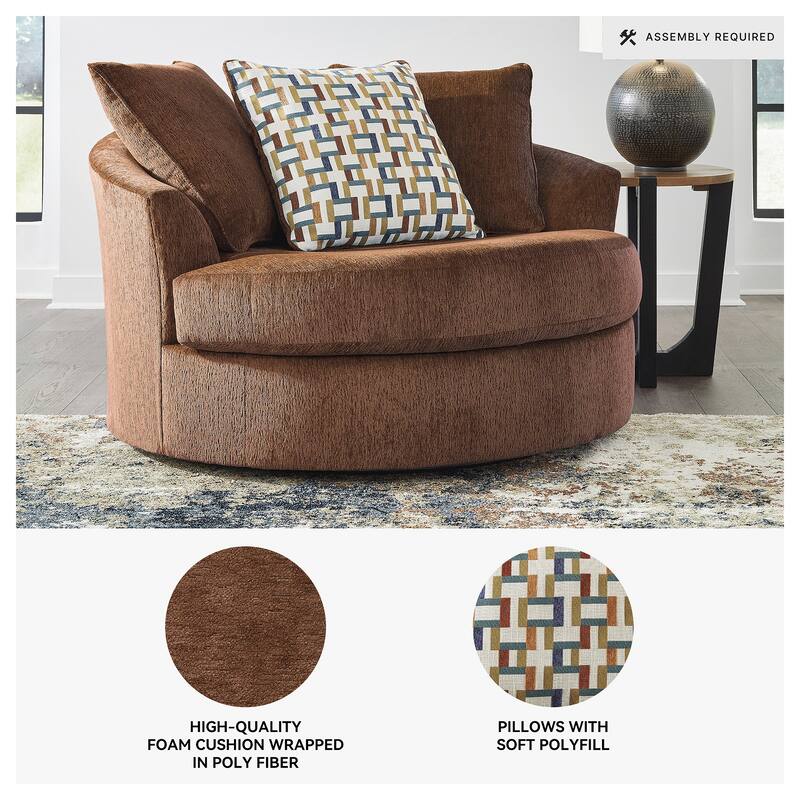 Signature Design by Ashley Laylabrook Oversized Swivel Accent Chair - 56" W x 55" D x 35" H