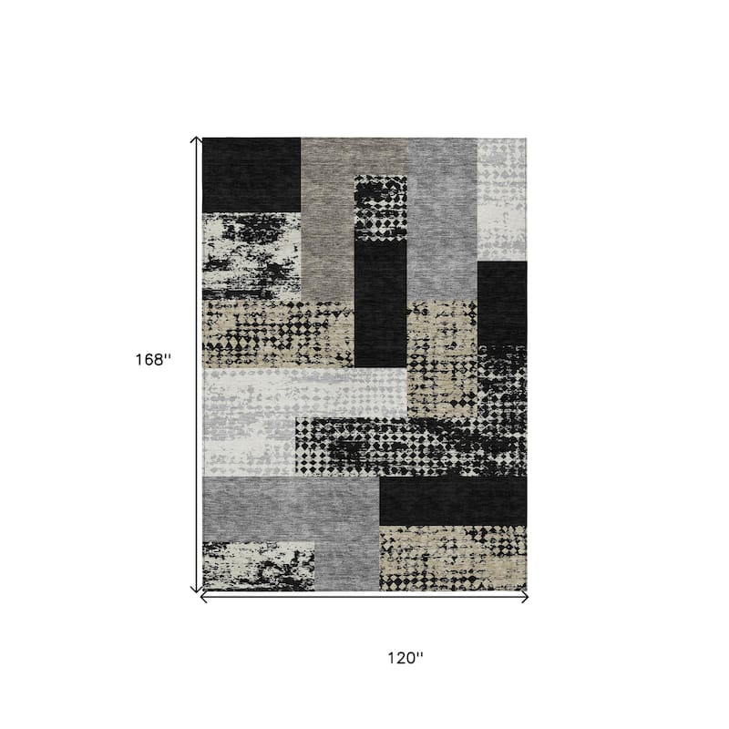 HomeRoots Geometric Transitional Rectangle Outdoor Rug