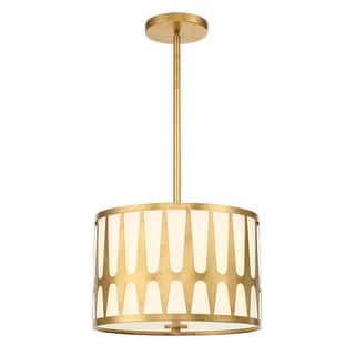 Royston 3 Light Antique Gold Pendant - 15'' W x 10.75'' H