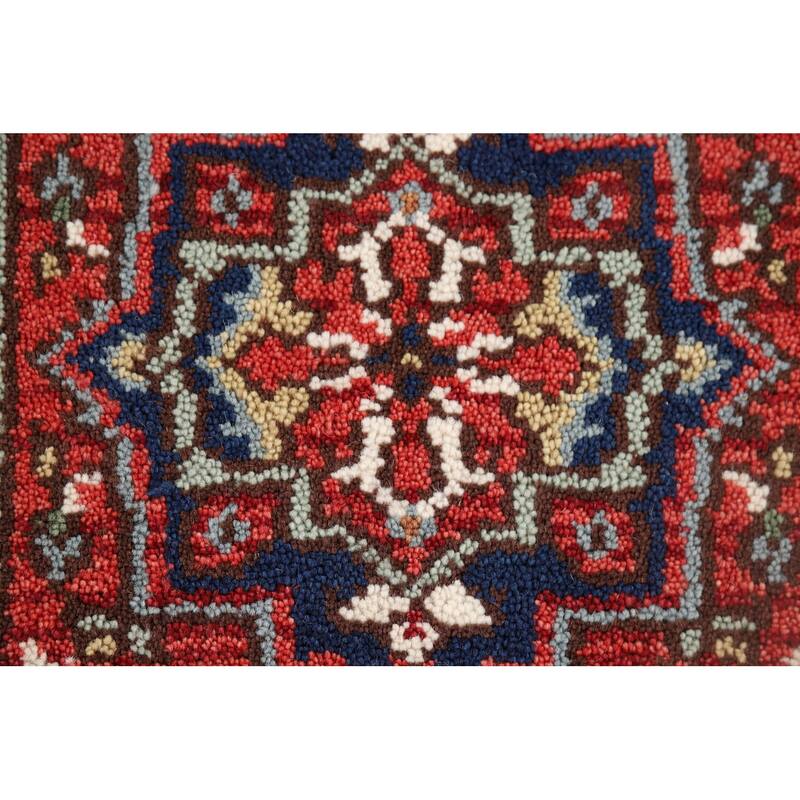Geometric Heriz Serapi Accent Rug Hand-Knotted Foyer Wool Carpet - 2'0" x 3'0"
