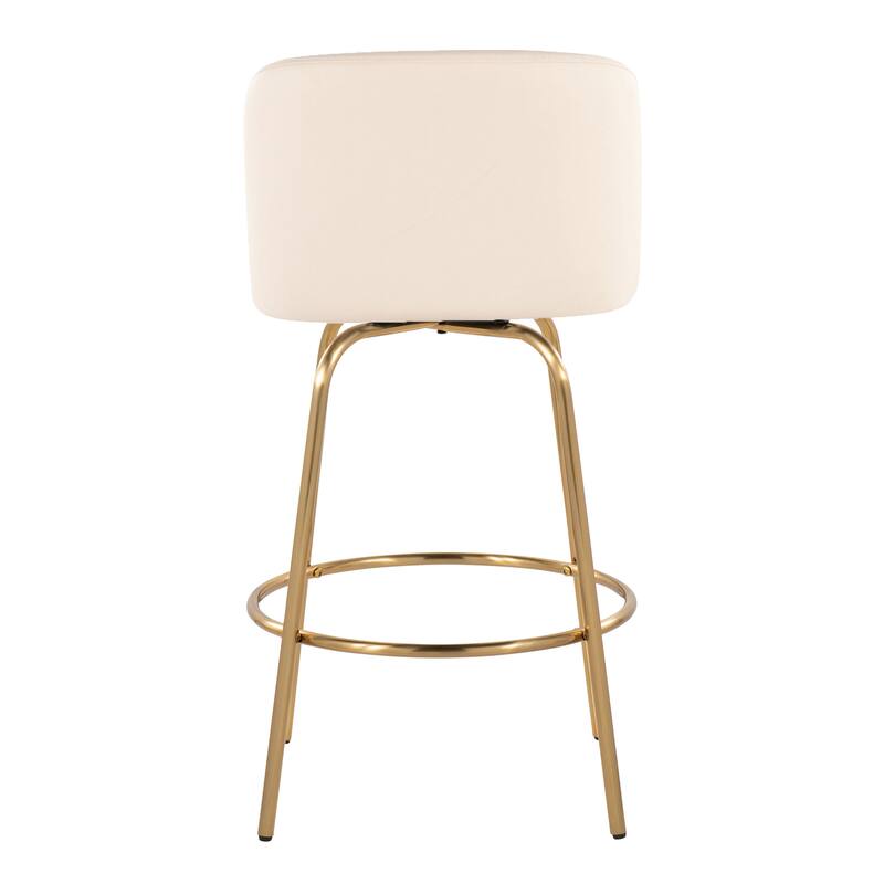Silver Orchid Vallberga 26" Counter Stool with Gold Metal Base (Set of 2)