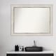 preview thumbnail 18 of 28, Non-Beveled Wood Bathroom Wall Mirror - Trellis Silver Frame - Trellis Silver