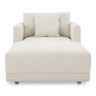 NADAAL STUDIOS Nyver Chaise, GRS-Certified Recycled Fabric with FSC Pine Frame and Foam Cushion, Oyster Beige