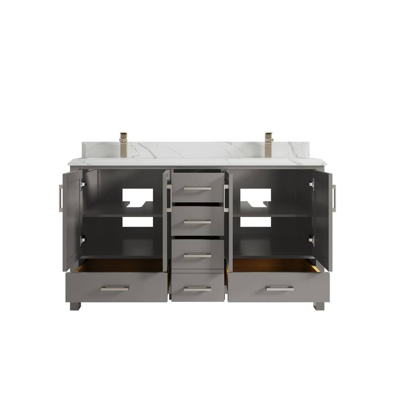 Willow Collections 60 in. W x 22 in. D Malibu Double Sink Bathroom Vanity with Countertop