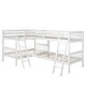 preview thumbnail 5 of 16, Twin Size L-Shaped Pine Wood Bunk Bed, Separatable to 2 L-Shaped Beds