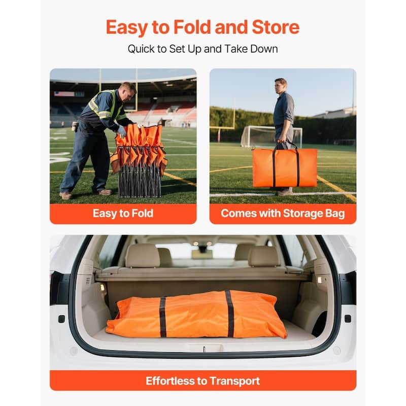 Foldable Team Bench with 600D Oxford Fabric Sturdy Iron Frame for Sports and Outdoor Use