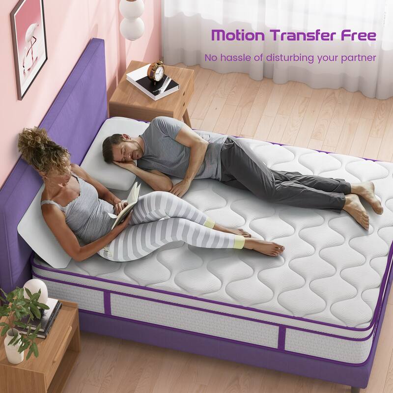 10 Inch Memory Foam Hybrid Mattress,Euro Top Mattress in a Box,Twin Full Queen Mattress