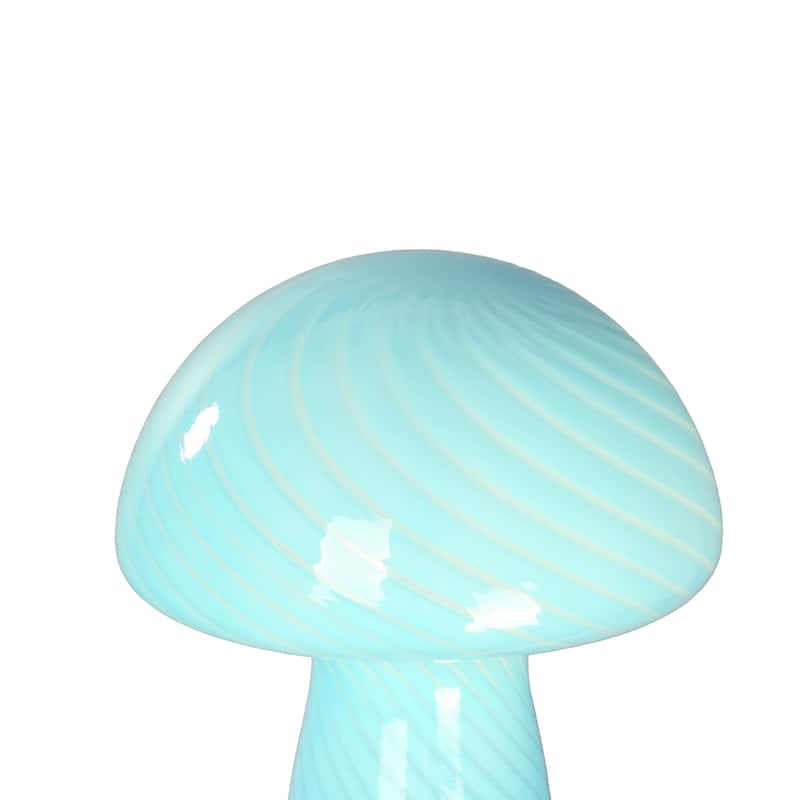 Modern Glass Mushroom Novelty Table Lamp with Stripes