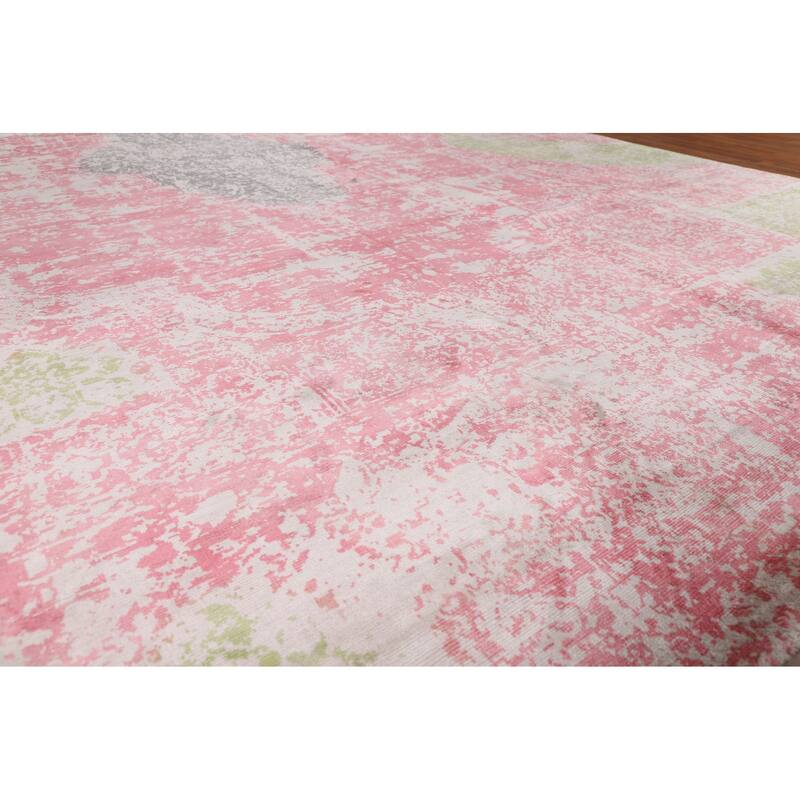 Contemporary Abstract Indian Area Rug Hand-Knotted Wool Carpet - 9'10"x 11'11"