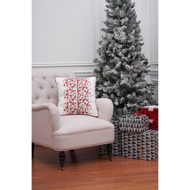 Berries Tree Printed Throw Pillow