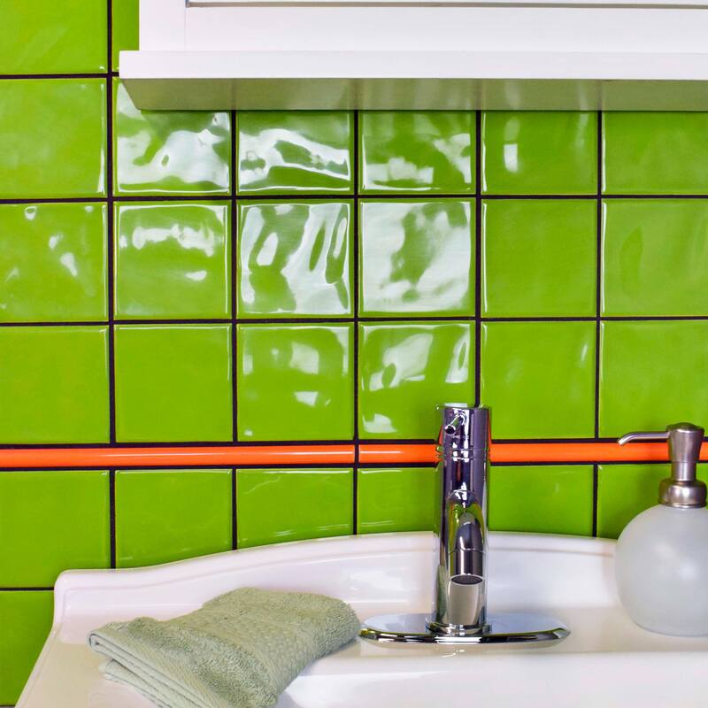 Merola Tile Twist Orange Sunset 1/2" x 11-3/4" Ceramic Wall Trim - (1 Tile)