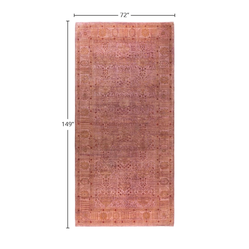 Contemporary Overdyed Wool Hand Knotted Area Rug - 6' 0" x 12' 5"