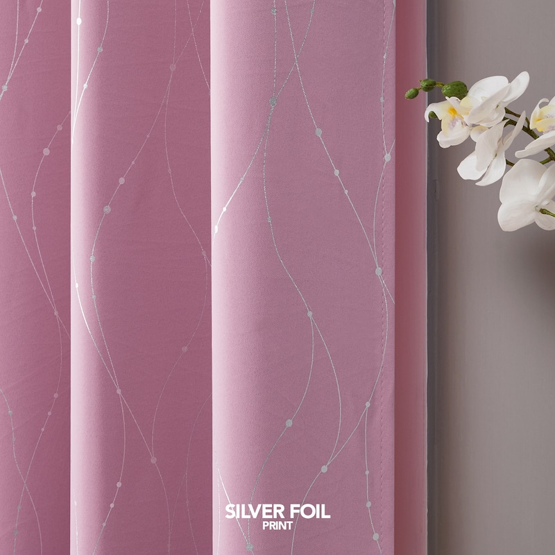 Deconovo Wave Line with Dots 52 Width Curtains Pair(2 Panel)