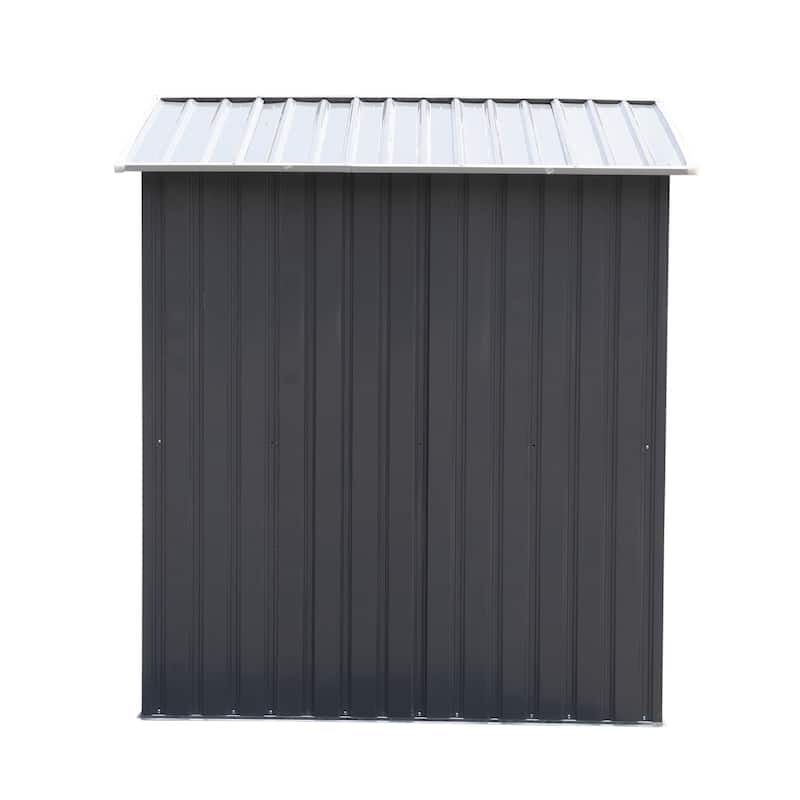5 x 3 Ft Outdoor Storage Shed, Steel Utility Tool House w/ Lockable Door, Vents, Garden Patio Shed,Gray