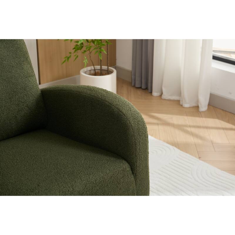 Teddy Fabric Rocking Chair with Right Pocket