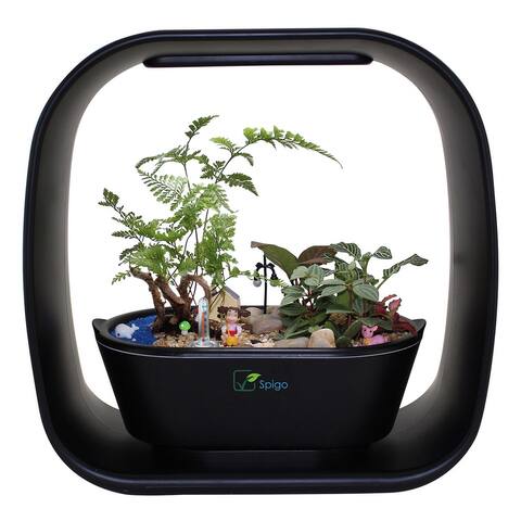 Intelligent Indoor Led Light Garden by Spigo, with Self-Timing and Self Watering Technology - Black
