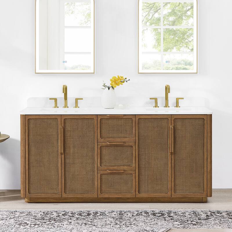 Busan Bath Vanity with White Quartz Stone Top without Mirror