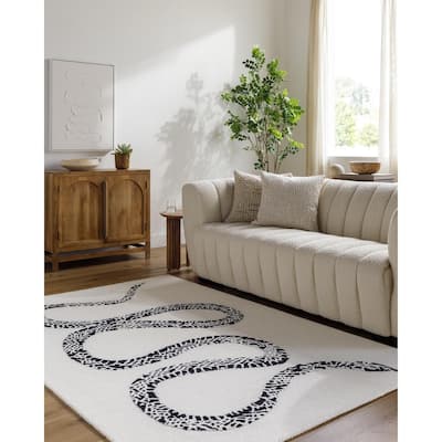Rosemarie Casual Solid Color Wool Area Rug