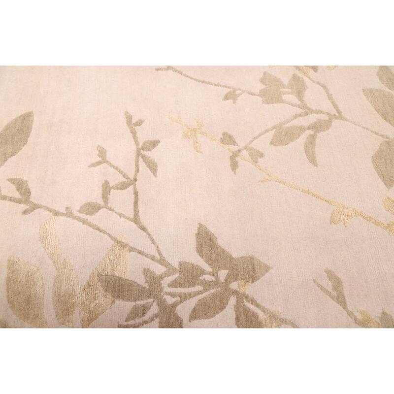 ECARPETGALLERY Hand-knotted Opulence Light Grey Silk, Wool Rug - 8'1 x 9'11