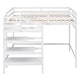 preview thumbnail 27 of 32, Full Size Loft Bed with Built-in Storage Staircase and Hanger, Grey
