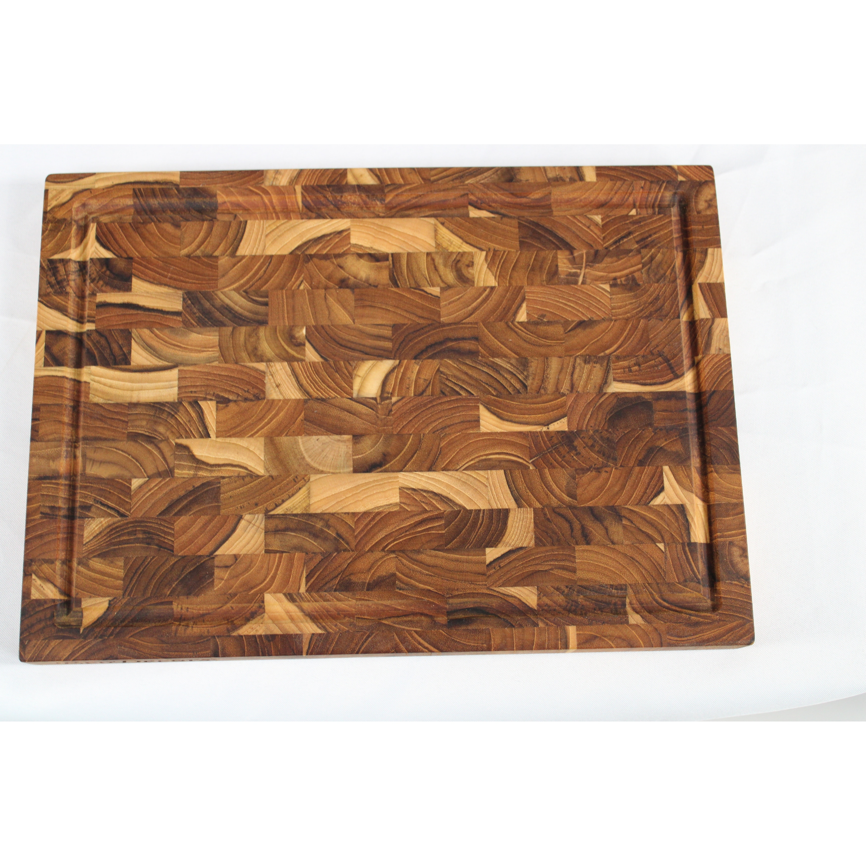 EcoDecors FSC Certified, Teak Cutting Board, 14-inches x 10-inches, it is a Compact Reversible End Grain Wood Board for Snacks